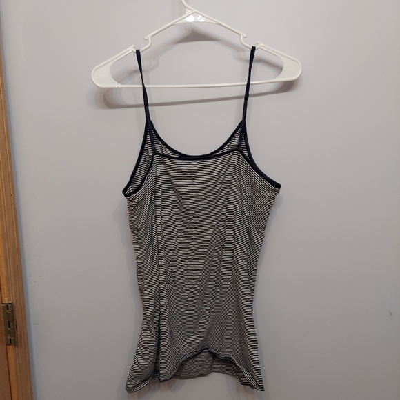 Mossimo striped navy white tank top built in bra med layering basic target - Picture 3 of 5
